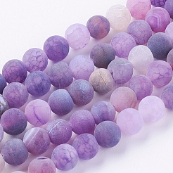 Chapelets de perle en agate naturelle patinée&nbsp;G-G589-8mm-06