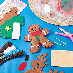 Kit de bricolage de Noël en feutre à coudre pour enfants&nbsp;DIY-WH0504-433