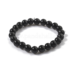 Pulseras de cuentas elásticas de obsidiana natural&nbsp;G-A185-01A