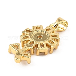 Pendenti con micro pavé di zirconi cubici in ottone placcato in vero oro 18k&nbsp;ZIRC-L100-138G