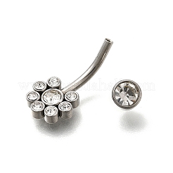 Bauchnabelpiercings aus 304 Edelstahl mit klaren Zirkonia&nbsp;AJEW-D306-03P-06