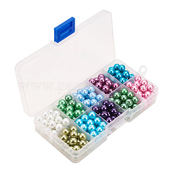 Perle di perle di vetro rotonde perlate ecologiche 10 colore&nbsp;HY-PH0004A-8mm-01