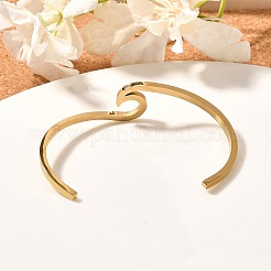 Ionenplattierung (IP) 304 Edelstahl-Manschettenarmbänder&nbsp;BJEW-G611-01G