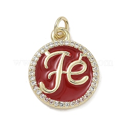 Pendentifs avec zircon cubiques à micro-pavés en laiton&nbsp;KK-K368-14G