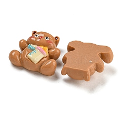 Cabochon in resina opaca a tema orso&nbsp;CRES-D040-01E
