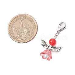 Pendentif décoratif en jade malaisien naturel et teinté ange&nbsp;HJEW-JM02763-01