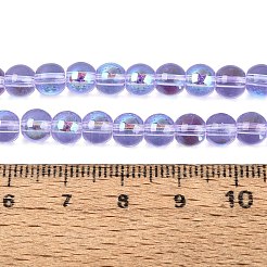 Transparentes perles de verre de galvanoplastie brins&nbsp;EGLA-Q132-6MM-01A-15