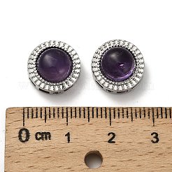 Messing-Pavé-Mehrstrangglieder mit natürlichem Amethyst&nbsp;KK-D366-01P-C