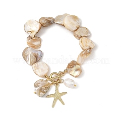 Bracelets à breloques en alliage océanique en forme d'étoile de mer&nbsp;BJEW-JB14278