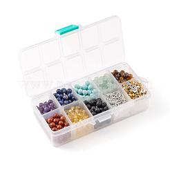 560 pièces 8 styles 6mm perles de pierres précieuses chakra yoga kits de pierres de guérison&nbsp;G-LS0001-02A