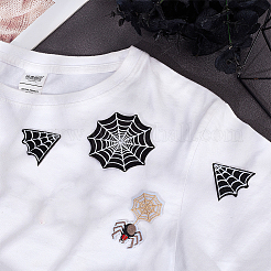 8 stücke 4 arten halloween spinnennetz computerisierte stickerei tuch eisen auf/nähen auf patches&nbsp;DIY-WR0003-64