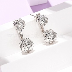Pendientes de tuerca de circonio cúbico con micro pave de latón&nbsp;EJEW-D351-13P-02