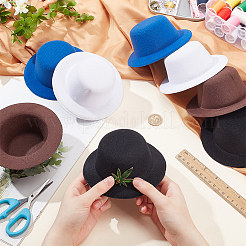 8 Stück 4 Farben Frottee-Stoff Mini-Hut Fascinator Basis&nbsp;AJEW-NB0005-99