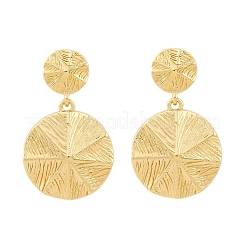 Laiton rond plat boucles d'oreille d'oreilles&nbsp;EJEW-R025-25G