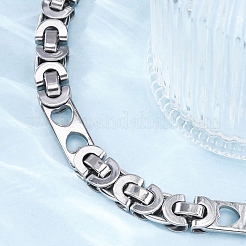 201 bracelets à chaîne byzantine en acier inoxydable&nbsp;BJEW-B078-154P