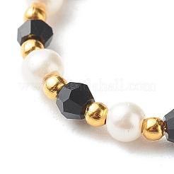 Imitar anillos de dedo con cuentas de vidrio bicono de vidrio austriaco&nbsp;X1-RJEW-TA00003-05