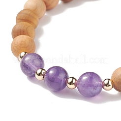 7 stücke 7 stil natürliche holz & gemischte edelstein runde perlen stretch-armbänder set&nbsp;BJEW-JB08813