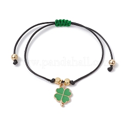 Braccialetto con ciondolo a forma di trifoglio smaltato in lega&nbsp;BJEW-JB09962