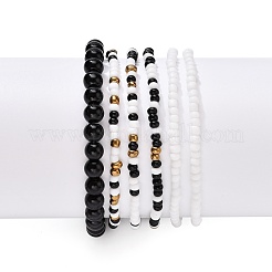 Set di braccialetti elastici con perline di semi di vetro&nbsp;BJEW-JB07175
