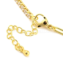 Halskette mit klarer Zirkonia- und Büroklammer-Kette als Geschenk für Mädchen und Frauen&nbsp;NJEW-A005-08G