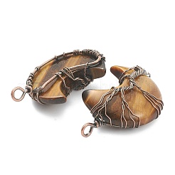 Pendentifs enroulés de fil d'arbre de vie en oeil de tigre naturel&nbsp;LS-G-L520-E07-R-NF