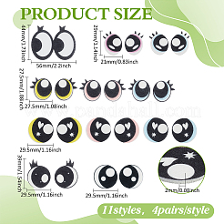 44 par de 11 estilos de ojos de muñeca de fieltro para manualidades&nbsp;FIND-PH0025-56