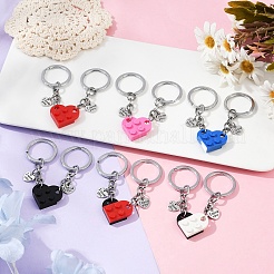Porte-clés coeur en résine assorti pour couple&nbsp;KEYC-YW00181-01
