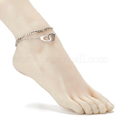 Bracelets de cheville multibrins en acier inoxydable 304 résistant au ternissement&nbsp;AJEW-AN00436-01