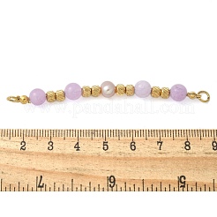 Natürlicher violetter Angelit & Kunststoff-Imitationsperle&nbsp;LS-STAS-L277-11G-04