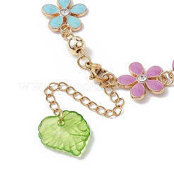 Blumen-Gliederkettenarmbänder aus Zinklegierung&nbsp;BJEW-JB10006
