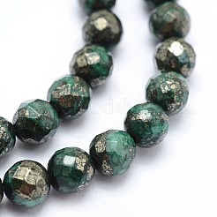 Fili di perline di pirite naturale tinto&nbsp;G-F582-C04