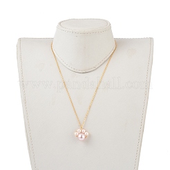 Patte de chien imprime collier pendentif et boucles d'oreilles ensembles de bijoux&nbsp;SJEW-JS01059-02