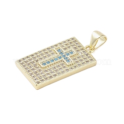 Colgantes de circonita cúbica micro pavé de latón chapado en oro real de 18 quilates&nbsp;KK-A209-10B-G