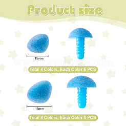 48 Stück 4 Farben 2 Stile Dreieck Harz & Samt Handwerk Sicherheitsnase&nbsp;DOLL-PH0001-63
