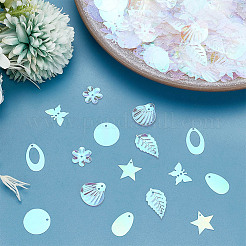 80 g 8 stile stella/foglia/farfalla arcobaleno iridescente paillettes/perline in pvc e maglie e pendenti&nbsp;PVC-PH0001-30