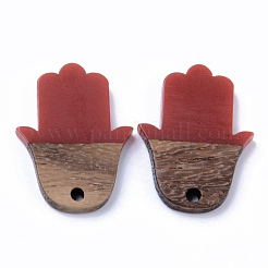 Colgantes de resina y madera de nogal&nbsp;RESI-N025-011A-B03