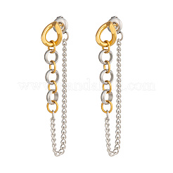 Orecchini a perno con nappina e catena in acciaio inossidabile 304 per donna&nbsp;LS-IO3537-2