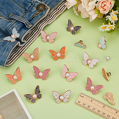 14 Paar verstellbare Jeans-Anstecker in Schmetterlingsform&nbsp;FIND-FG0004-98