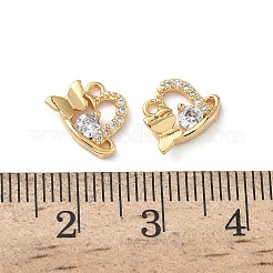 Breloques en laiton avec zircone cubique de micro pave&nbsp;KK-Z136-55G