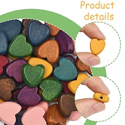 45 pz 9 colori perline di legno naturale dipinte&nbsp;WOOD-YW0002-03