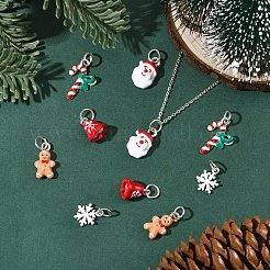 5 colgante de aleación de esmalte con temática navideña de 5 estilos&nbsp;XMAS-YW0001-01C
