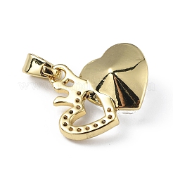 Pendenti in vero ottone placcato in oro 18k placcato in cremagliera con micro pavé di zirconi cubici trasparenti&nbsp;KK-C015-18G-03