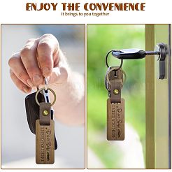 Porte-clés en bois de noyer&nbsp;KEYC-WH0044-008