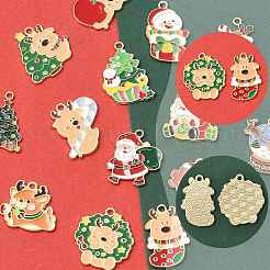 15 pendentifs en alliage émaillé sur le thème de Noël&nbsp;ENAM-FS0003-96