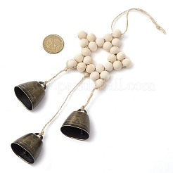 Colgantes decorativos con cuentas de madera en forma de estrella&nbsp;HJEW-TA00300