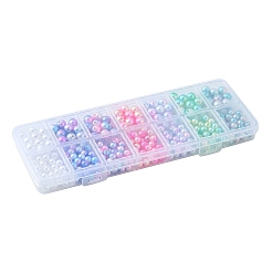 420 stücke 12 stil regenbogen abs kunststoff nachahmung perlenperlen&nbsp;OACR-FS0001-27