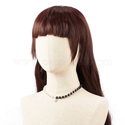Halskette mit Yin-Yang-Anhänger aus Legierung und Kunstperlen aus Kunststoff für Damen&nbsp;NJEW-JN03914