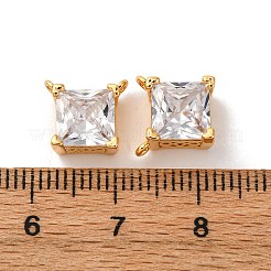 Messing Pavé klar Zirkonia quadratische Charms&nbsp;KK-K382-49G