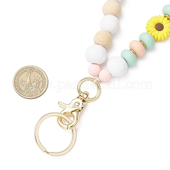 Porte-cartes en silicone et bois avec chaîne et bandoulière&nbsp;HJEW-MZ00230
