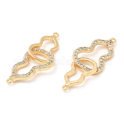 Verbindungsanhänger mit Mikropavé aus Messing mit durchsichtigen Zirkonia-Steinen&nbsp;KK-B074-08G
